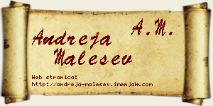 Andreja Malešev vizit kartica